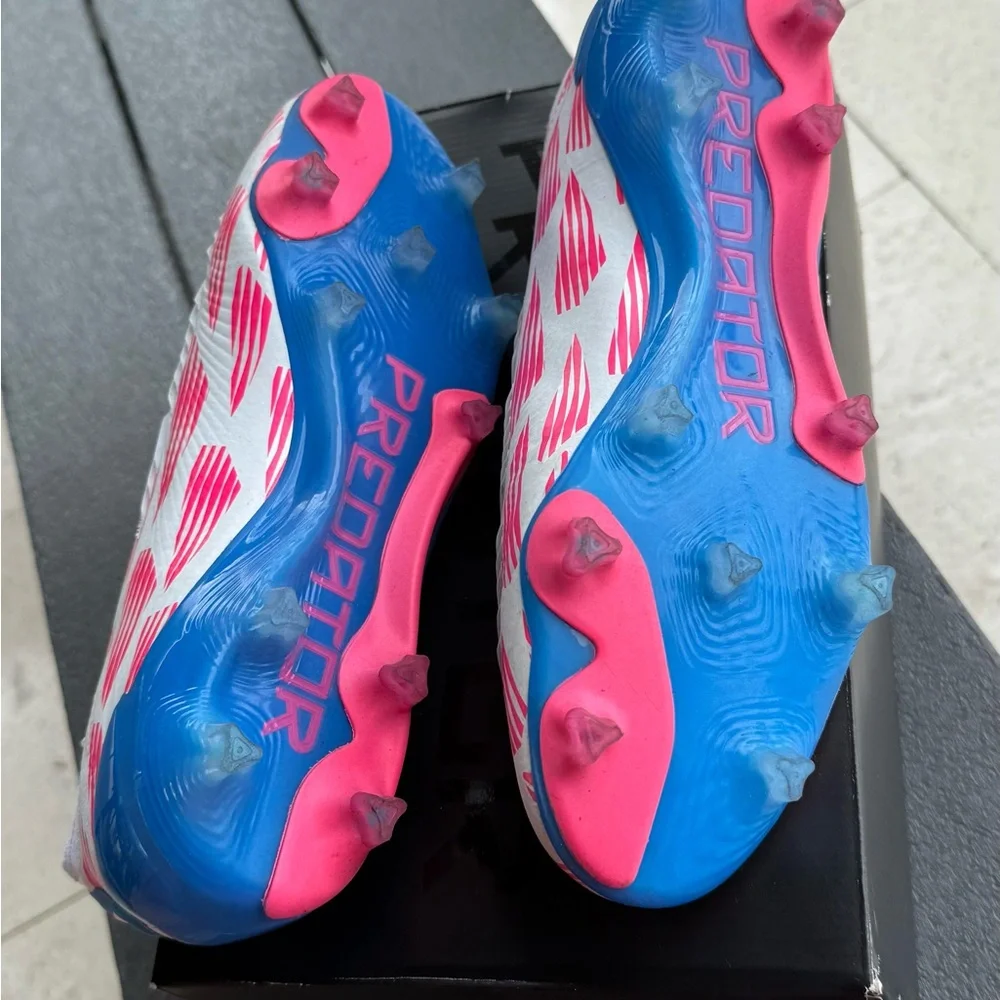 Adidas Predator Elite Laceless FG solar blue/solar pink soccer cleats Size 8 1/2 - Picture 5 of 9